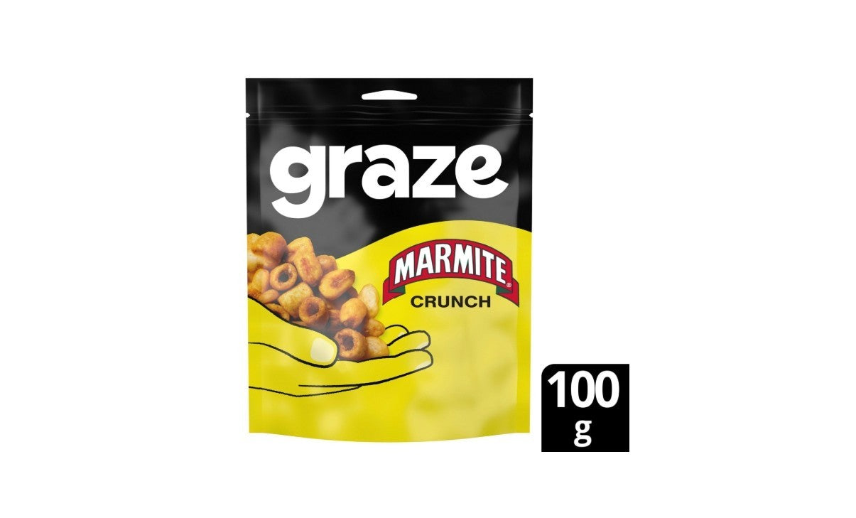 4x Graze Marmite Roasted Crunch Mix Protein Sharing Bag Snack Beans Corns 4x100g