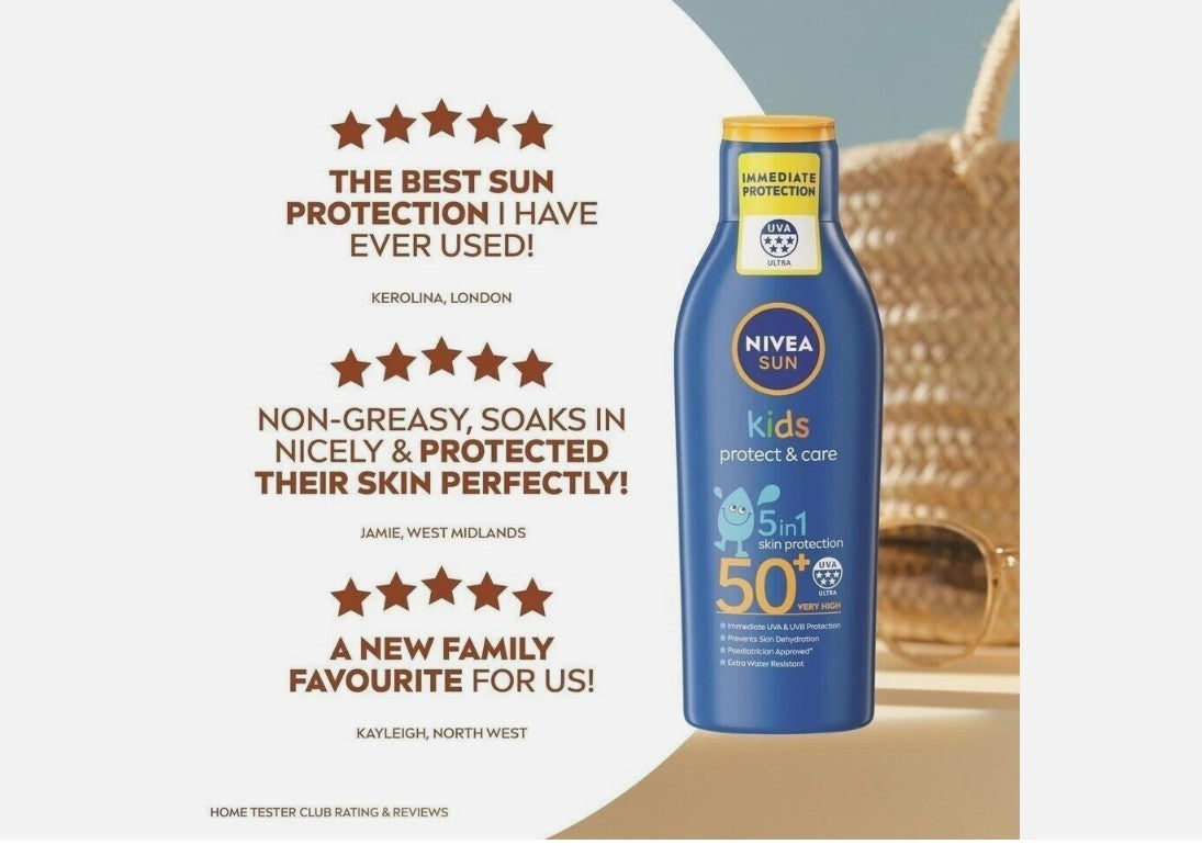 NIVEA Kids SPF 50+ Sun Lotion 200ml Protect & Care Very High Protection