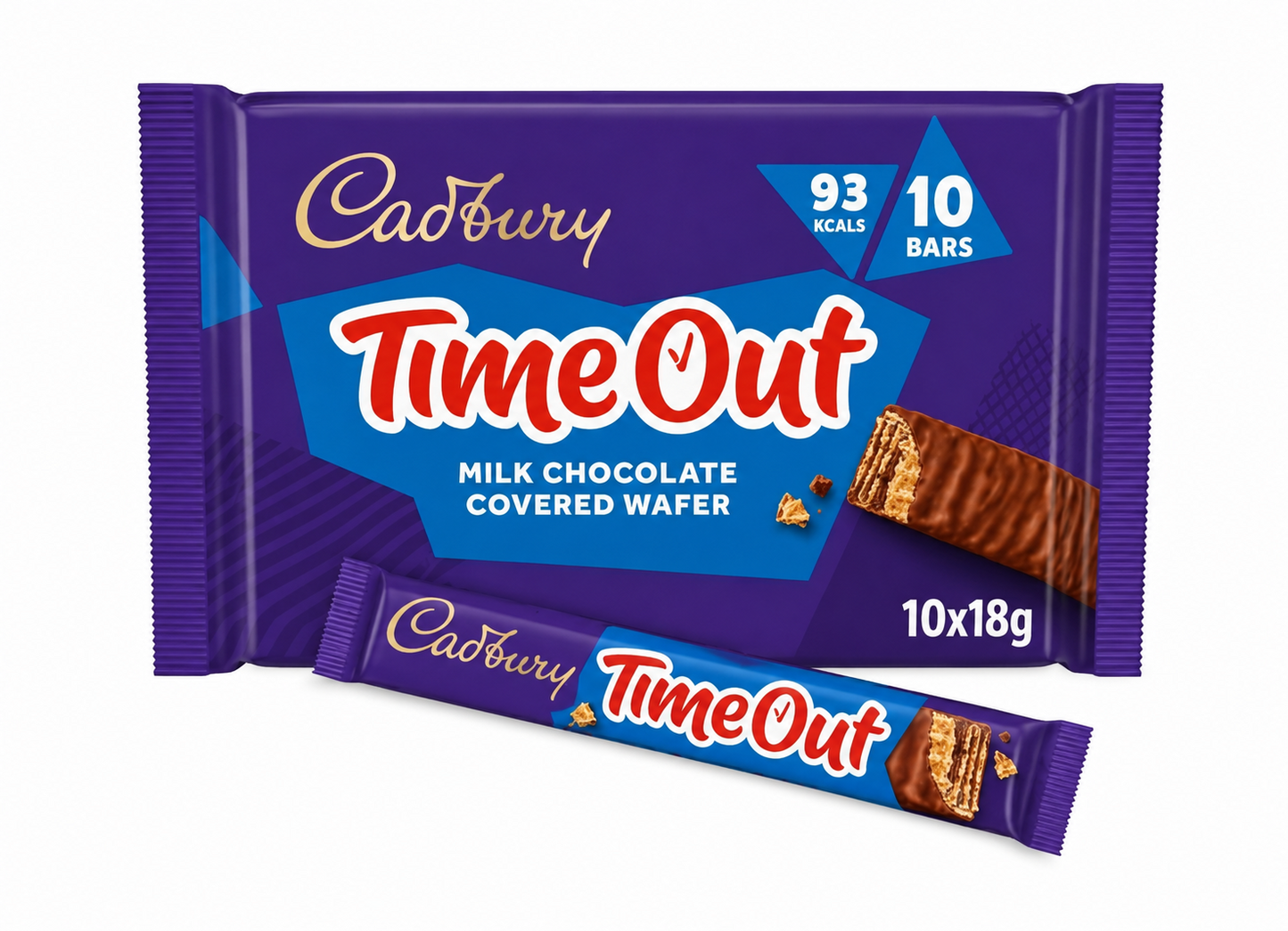 Cadbury Timeout 10 x Milk Chocolate Wafer Multipack Biscuit Bars 90g