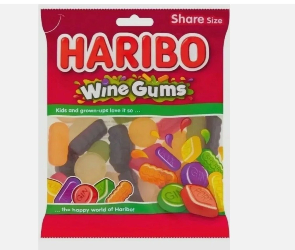 haribo Wine Gums Share Size Bags Soft Fruity Chewy Sweets Candy 140 g