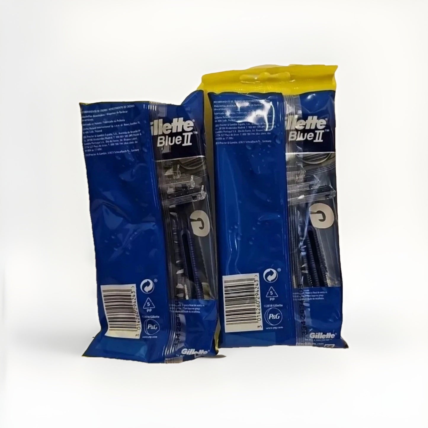 GILLETTE BLUE 2 CHROMIUM 6 PACK X 3 PACKS = 18 RAZORS