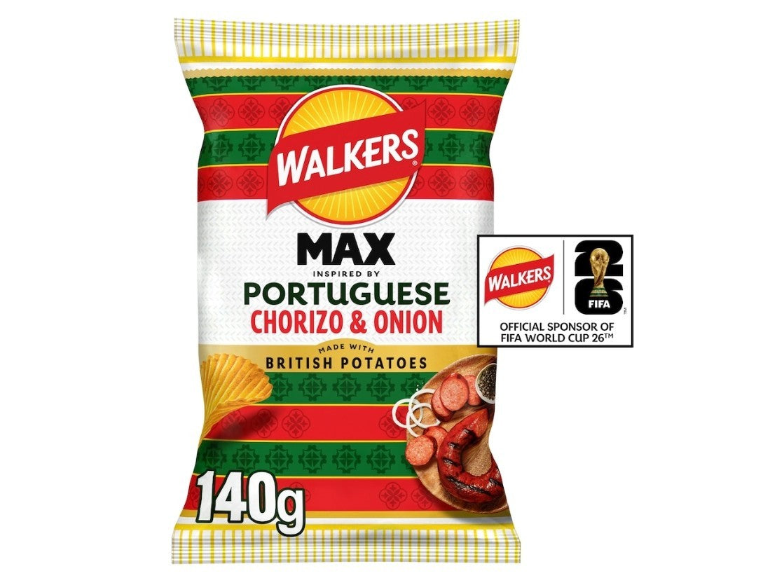 Walkers Max Portuguese Chorizo & Onion Crisps 4x140g