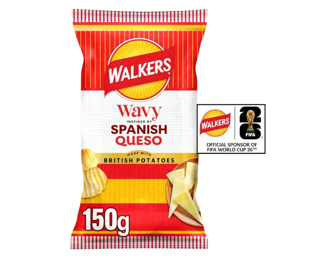 Walkers Wavy Spanish Queso Crisps 4x150g