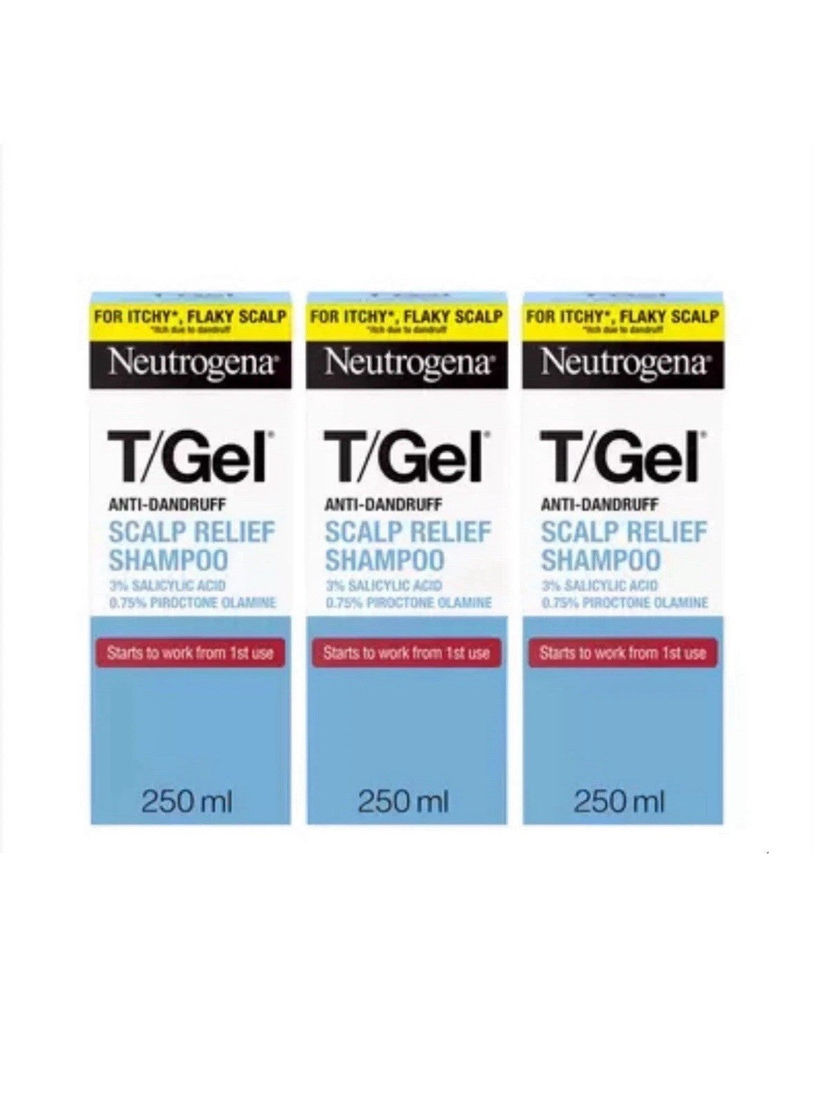 Neutrogena T/GEL anti dandruff Shampoo 3 Bottles x 250ml