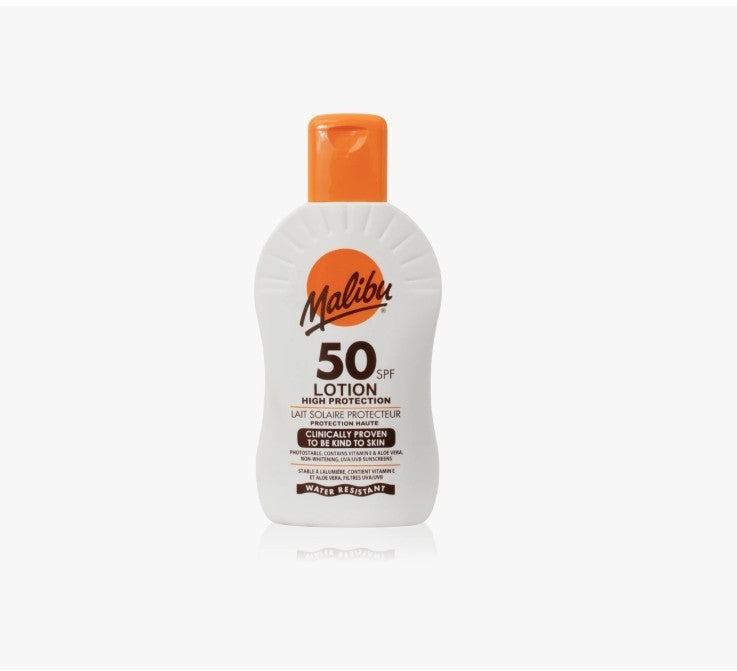 Malibu SPF50 Sunscreen Lotion After Sun AloeVera Cooling Soothing Set 200ml each