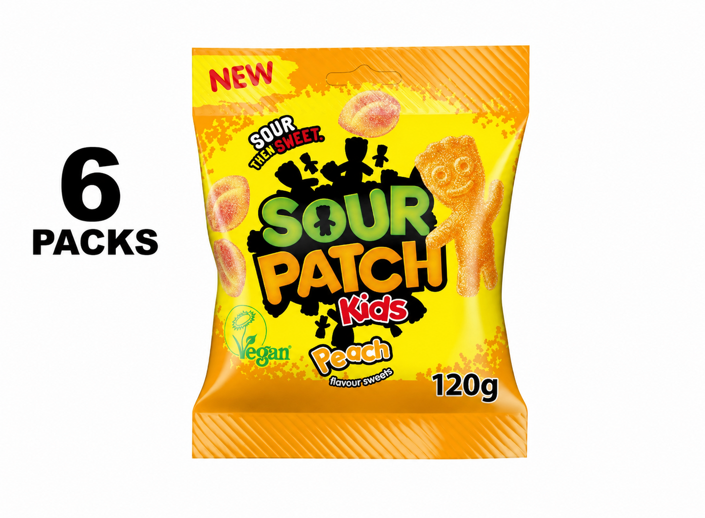 Sour Patch Kids 6x 120g Peach Flavour Sweets 6 Bags newly launched on ebay