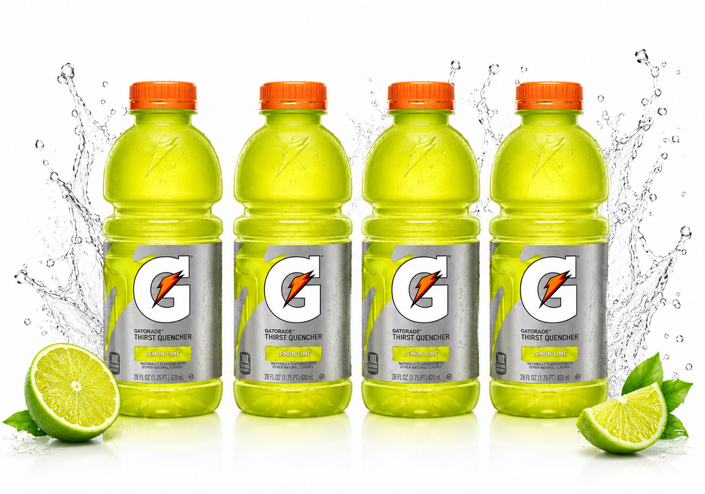4x Gatorade Lemon Lime Sports Drink 828ml Electrolyte Thirst Quencher Bottl2