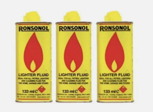 Genuine Ronsonol Premium Lighter Liquid Fluid Refill 3x 133ml pack of 3