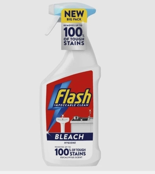 Flash Bleach Spray Eucalyptus Scent 800ml | Kitchen Bathroom Cleaner | Hygiene