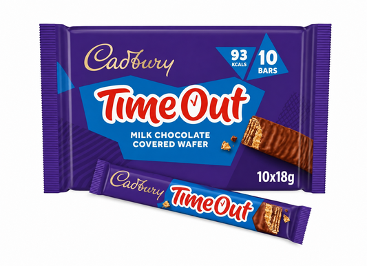 Cadbury Timeout 10 x Milk Chocolate Wafer Multipack Biscuit Bars 90g