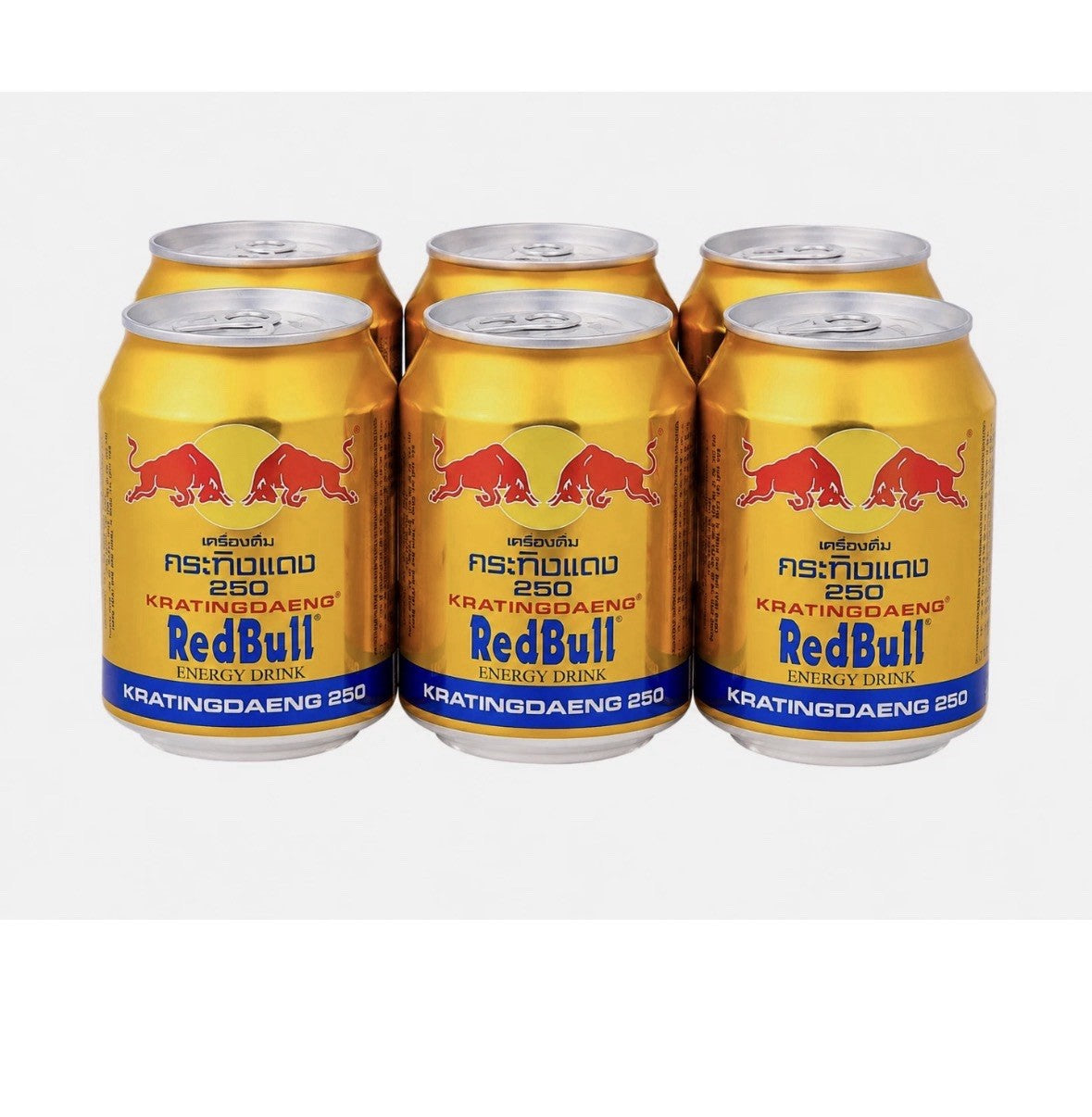 Vintage Kratingdaeng 8x250 Red Bull Energy Drink Can Thailand Rare Collectible