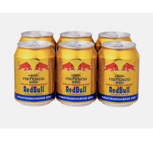 Vintage Kratingdaeng 8x250 Red Bull Energy Drink Can Thailand Rare Collectible