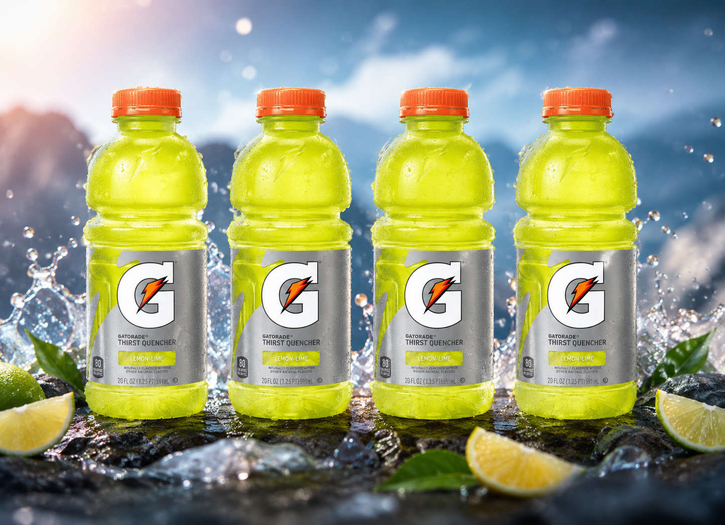 4x Gatorade Lemon Lime Sports Drink 828ml Electrolyte Thirst Quencher Bottl2