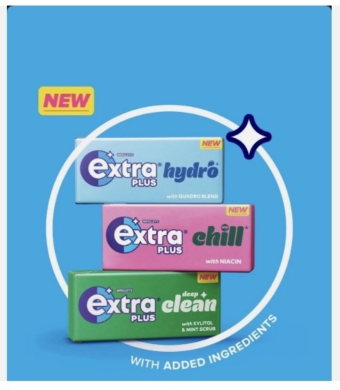 Wrigley’s Extra Plus Gum full box Hydro, Chill & Deep Clean / pack of 16 box