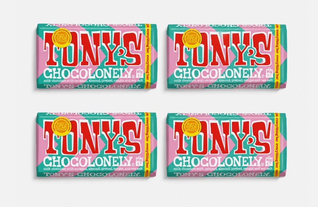 Tony's 90g Chocolonely Milk Chocolate Bar pack of 4 bars 90g each
