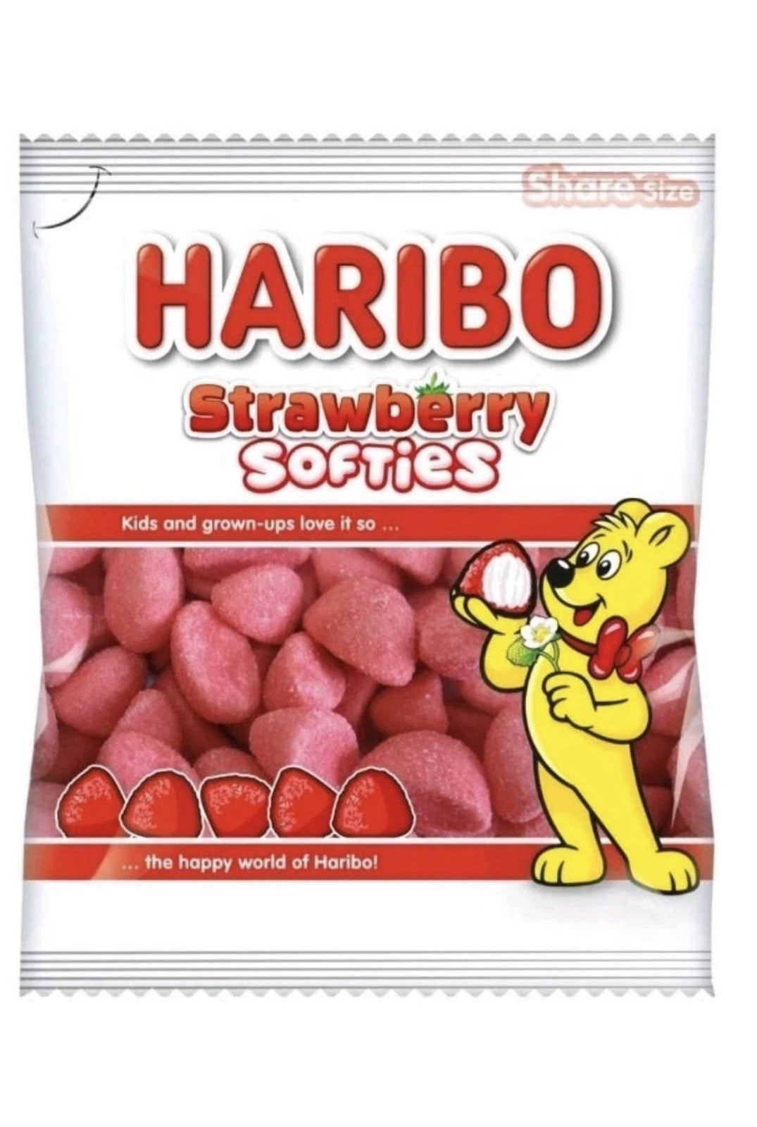 HARIBO Strawberry Softies 6 x 140g Share Size Bags Strawberry Candy Sweets