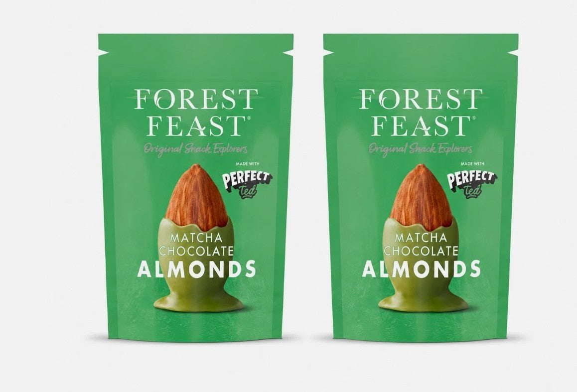 Forest Feast 2x120g Matcha Chocolate Almonds pack of 2