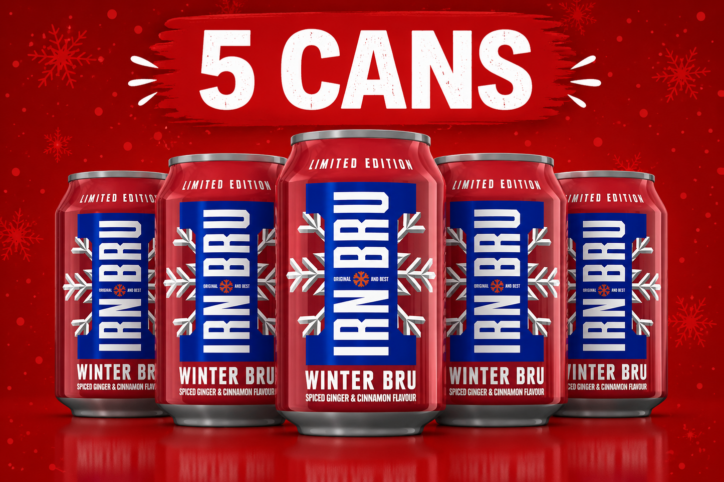 IRN BRU Winter Bru Limited Edition 5 x Cans Spiced Ginger Cinnamon