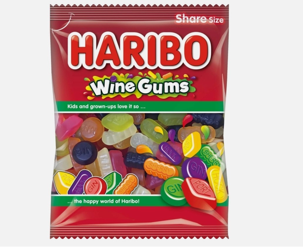 haribo Wine Gums Share Size Bags Soft Fruity Chewy Sweets Candy 140 g