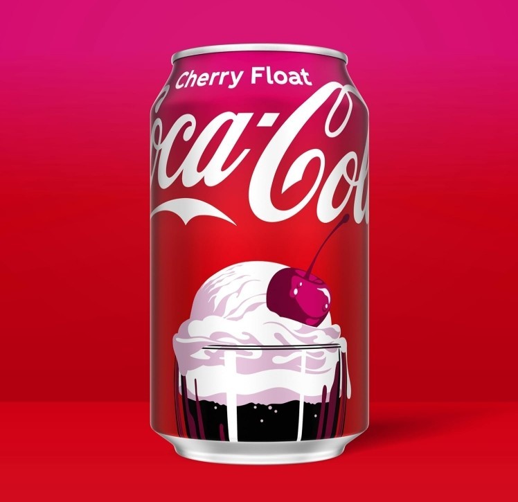 Coca Cola Cherry Float 330ml Cans Sparkling Soft Drink Vegans Treat Half Case 12