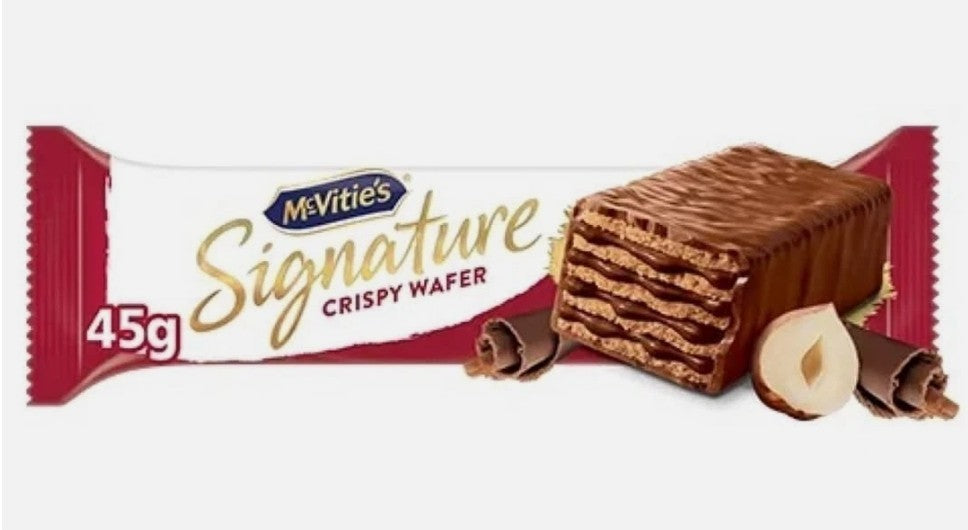 McVitie’s Signature Crispy Wafer Bars 45g x 9 Chocolate Hazelnut Snack Pack