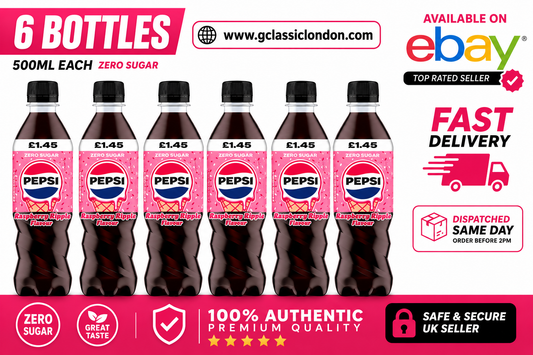 Pepsi Raspberry Ripple Zero Sugar – 6 x 500ml Bottles | Limited Edition